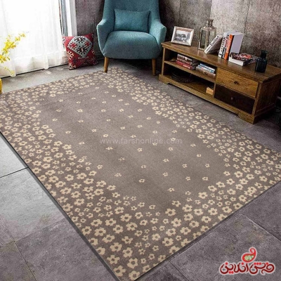 فرش  ماشینی ساوین طرح 4007 نقره ای روشن