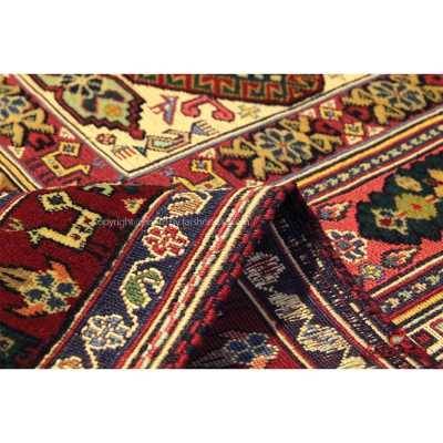 فرش دستباف خراسان گل ابریشم لاکی کد 106547