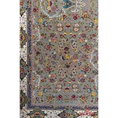 فرش ماشینی برین کاشان طرح کیمیای سعادت نقره ای