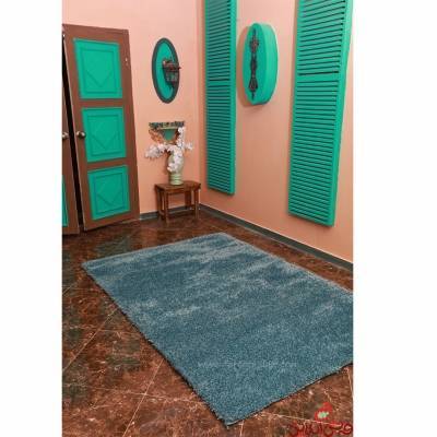 فرش شگی نخ فلوکاتی ترک آبی اطلسی 1.20*1.80 متر