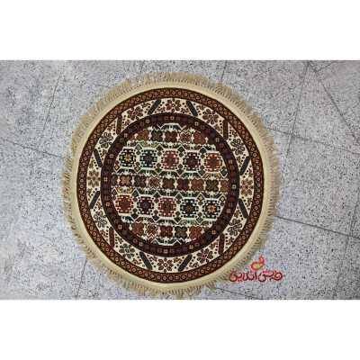 فرش گرد کرامتیان طرح ستاره کرم