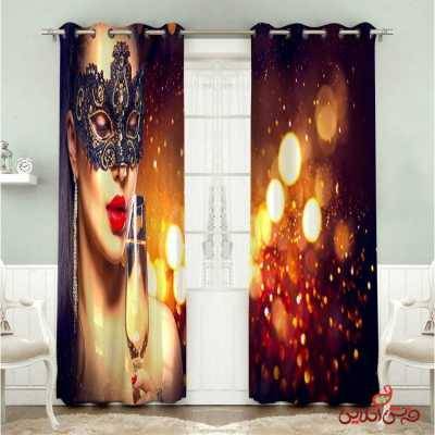 روتختی طرح چهره زن نقابدار(بالماسکه) کد 2784