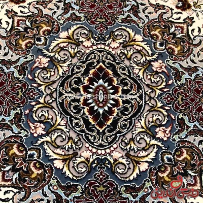 فرش زمرد مشهد برجسته طرح 22001 کرم