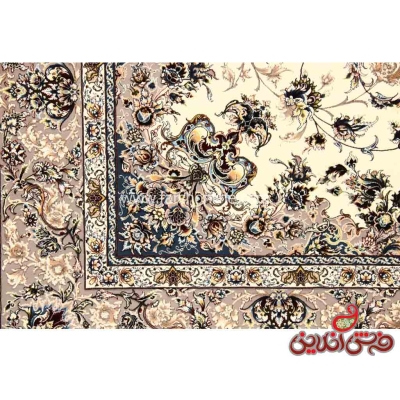 فرش زمرد مشهد برجسته طرح 22001 کرم