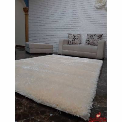 فرش شگی نخ تری دی ترک کرم