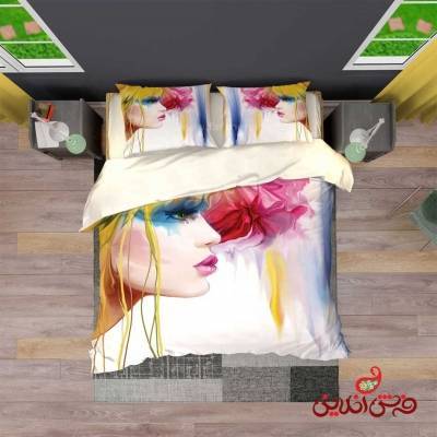 روتختی طرح نقاشی چهره و گل کد 2860