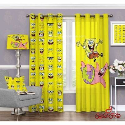 پرده 2عددی کودک طرح باب اسفنجی کد 3199