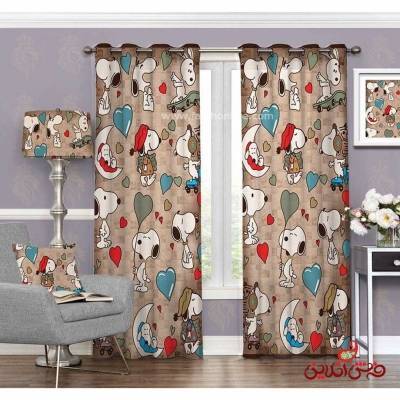 پرده 2عددی کودک طرح انیمیش بادام زمینی ها کد 3215