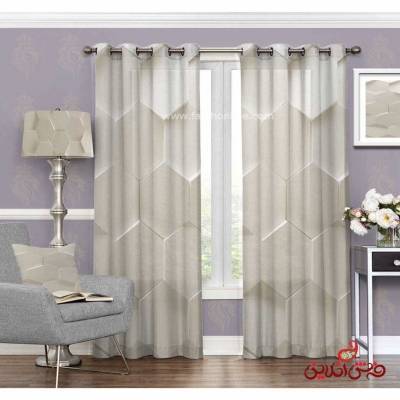 پرده طرح اشکال هندسی کندویی(شش ضلعی) کد 3413