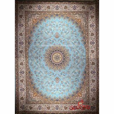 فرش ماشینی شاهکار صفویه 3858 آبی