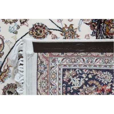 فرش زمرد مشهد طرح 25010 کرم حاشیه سرمه ای